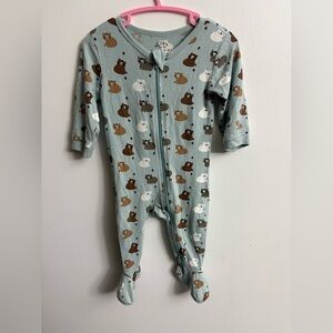 Origami Adorable Teddy bear Print Kids Pajamas unisex 6 months